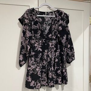 FREE PEOPLE BOHO MINI DRESS 
Size S
Charcoal Grey & Lavendar